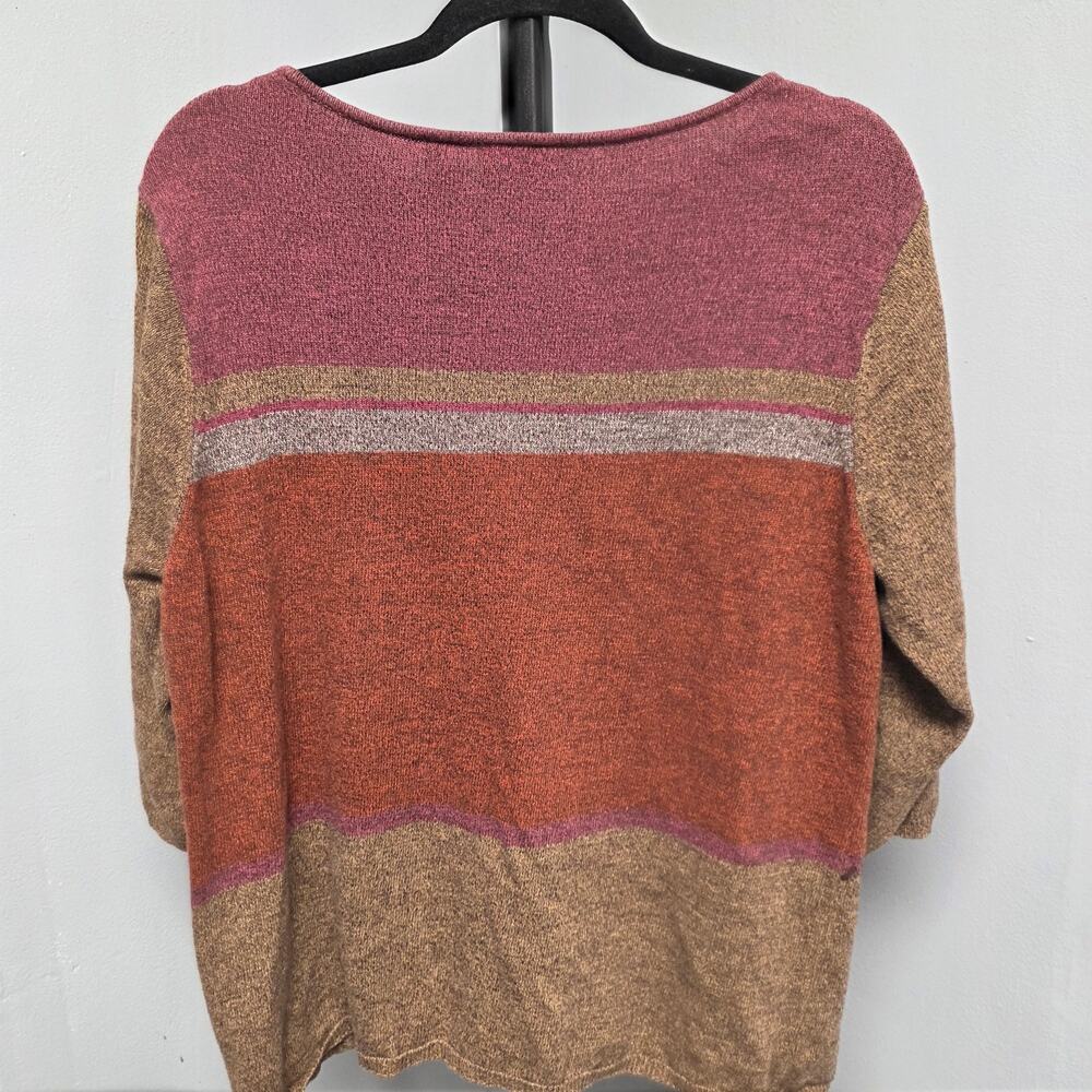 First Issue Liz Clairborne Y2K Mid Sleeve Brown Sweater Size L - Picture 4 of 4